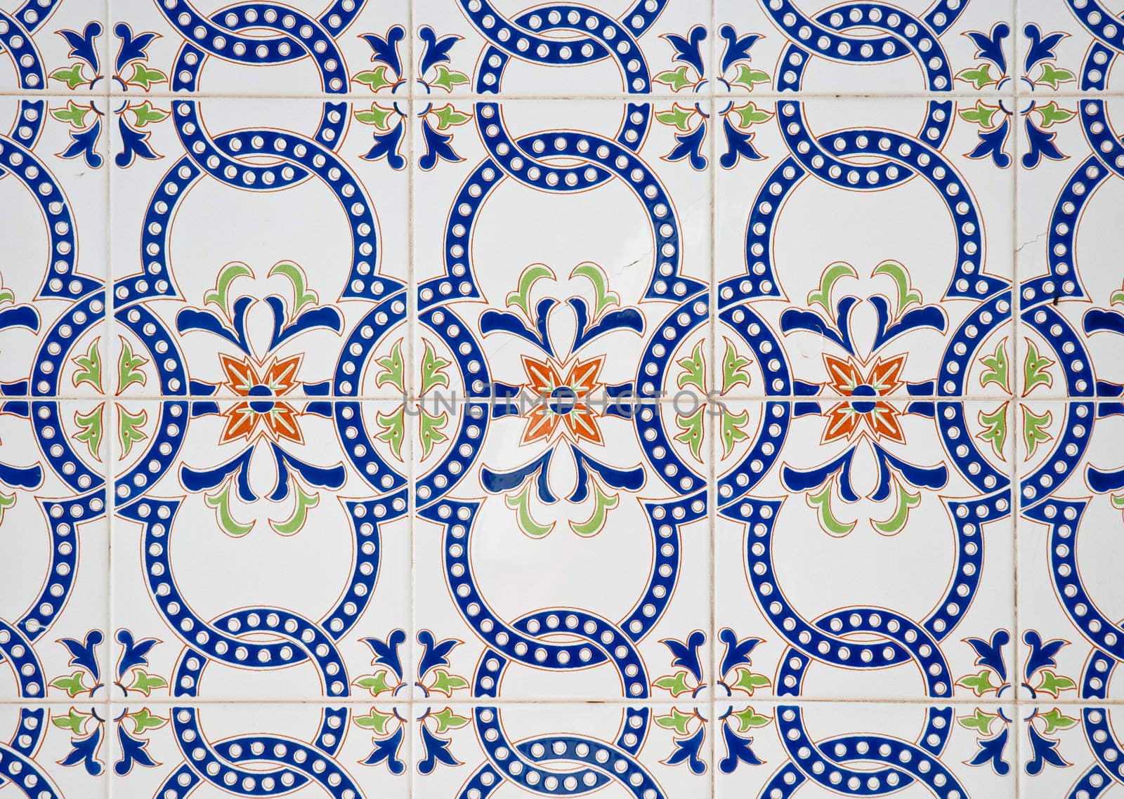 Detail of Portuguese glazed tiles.
