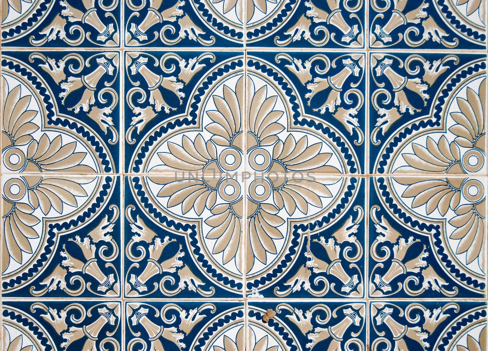 Detail of Portuguese glazed tiles.