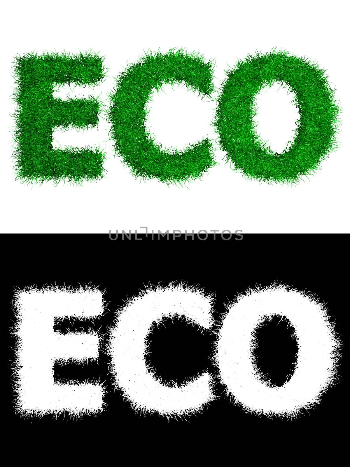 Eco made of Grass - White Background by PixBox