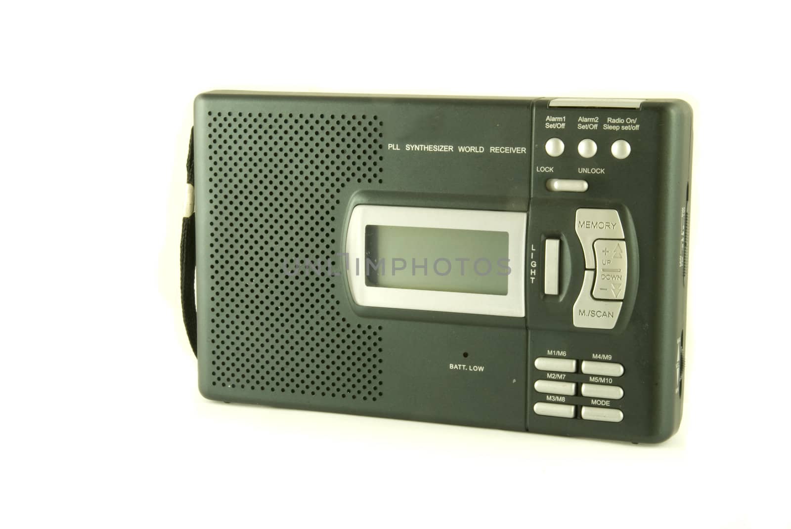 Black radio isolated on a white background