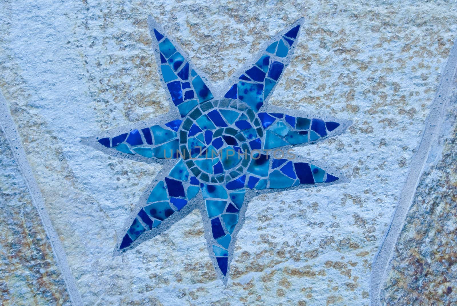 Seven point sea tone star mosaic