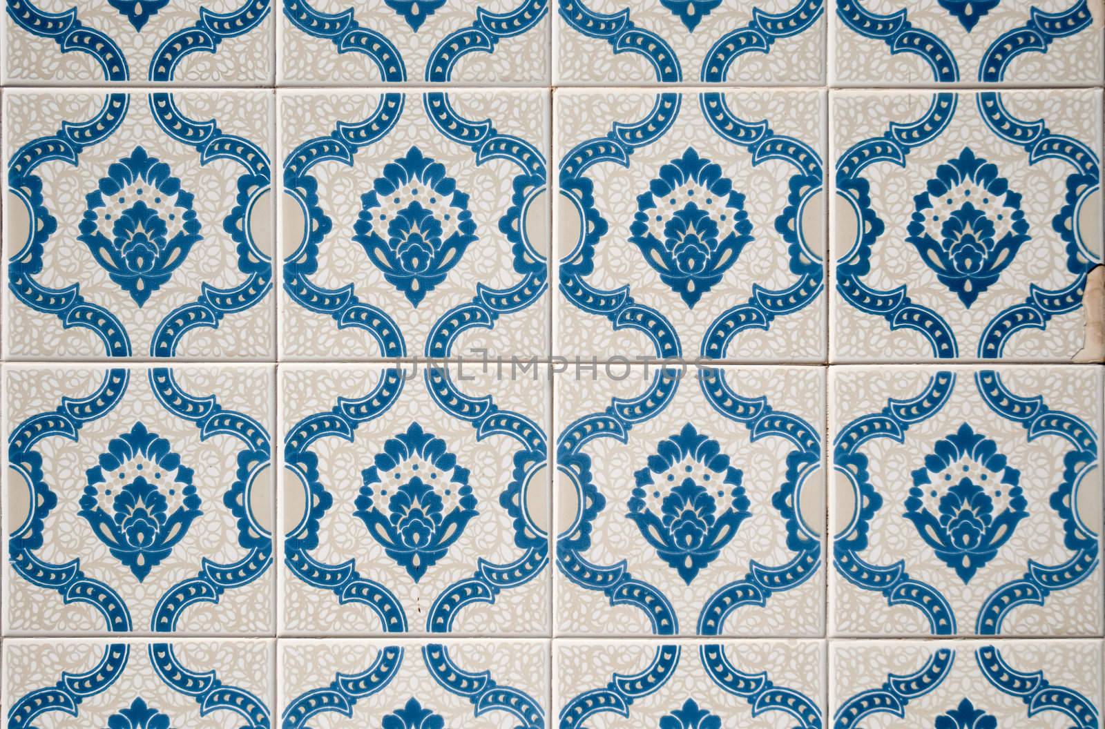 Detail of Portuguese glazed tiles.