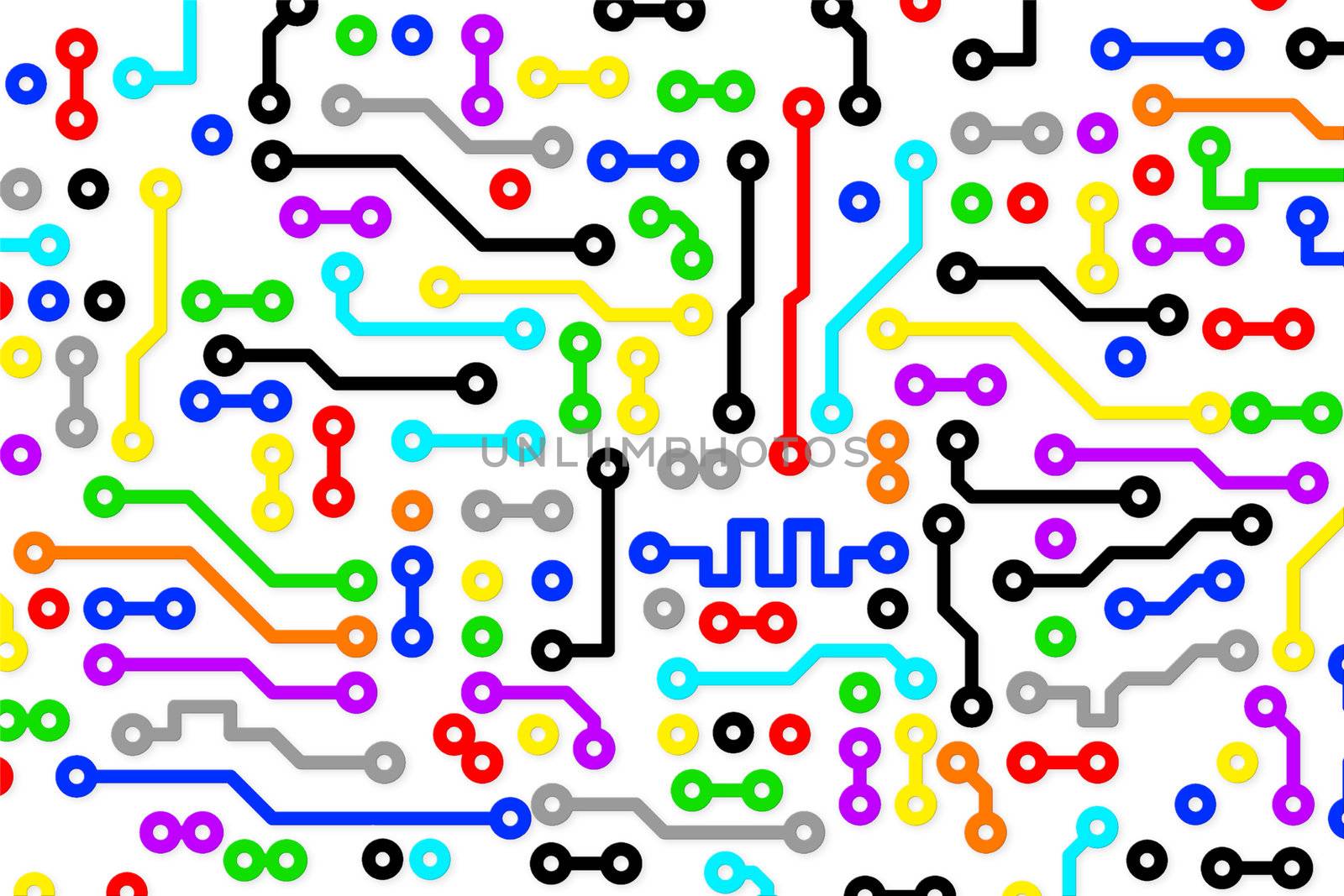 The illustrated background - electronic components of different color