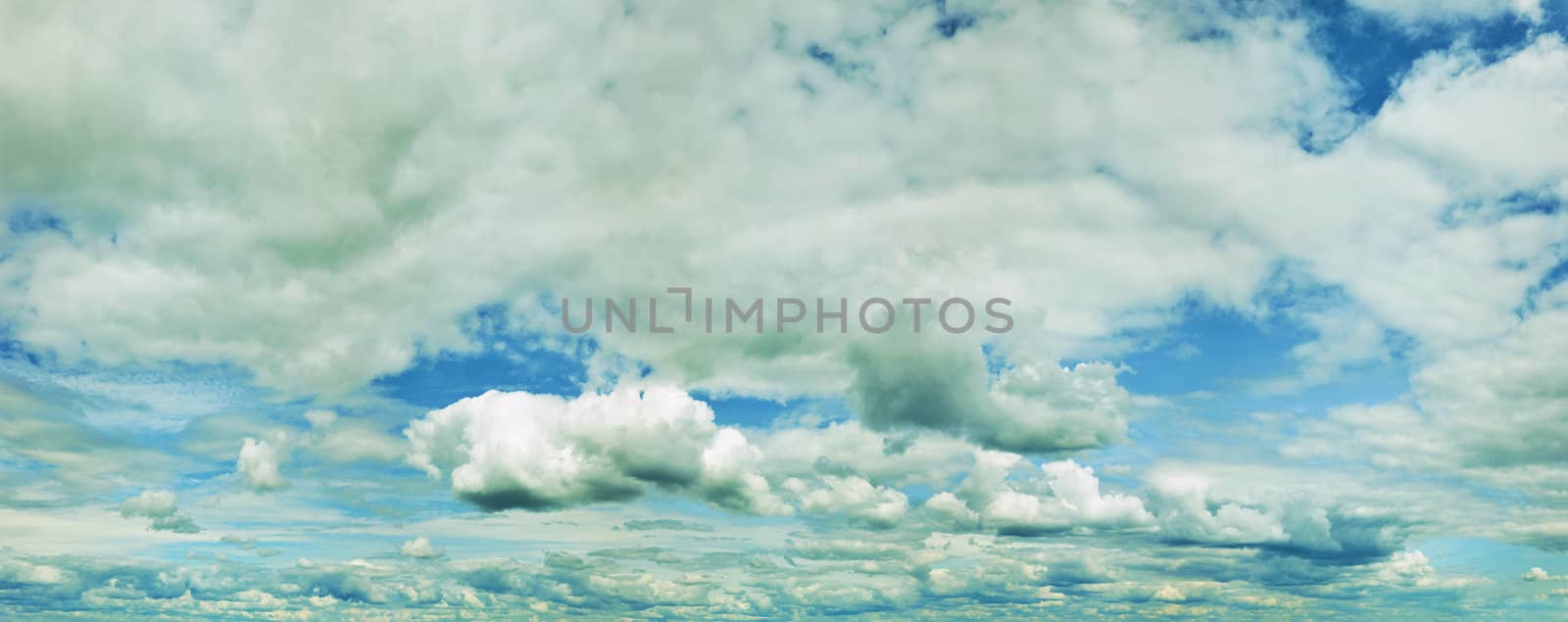 Panoramic photo of the cloudy sky - day