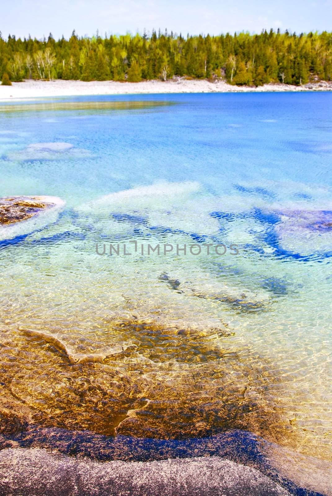 Clear waters of Georgian Bay at Bruce peninsula Ontario Canada