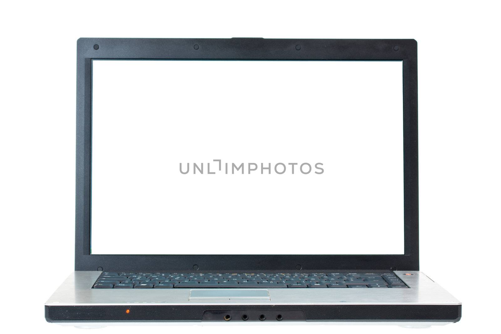 alloy notebook computer on white background