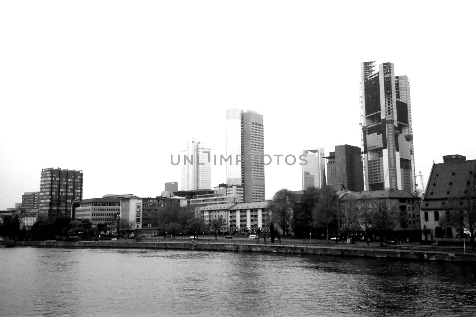 Modern city skyline silhouette, Frankfurt am Main, Germany
