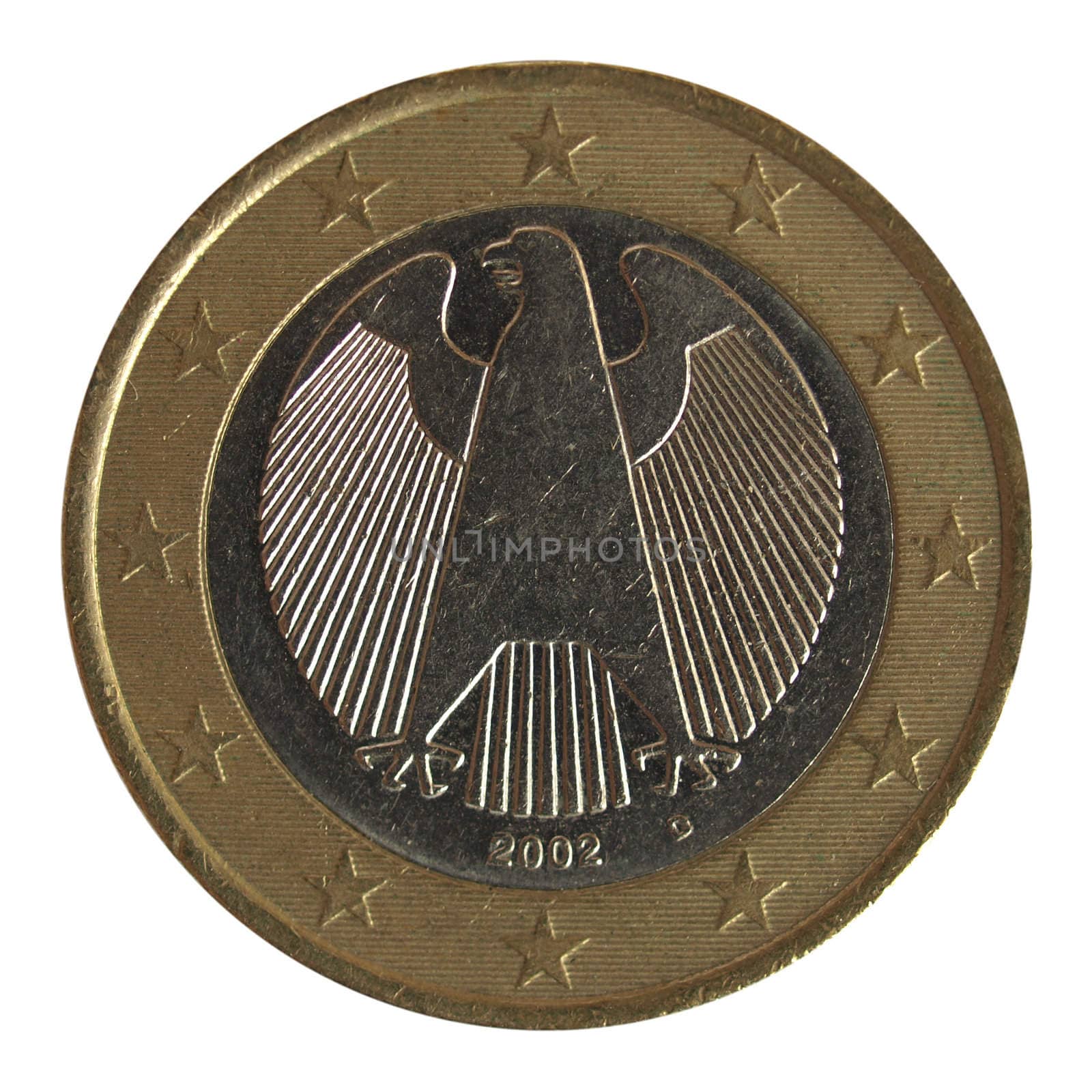 One Euro with Eagle national emblem of Germany