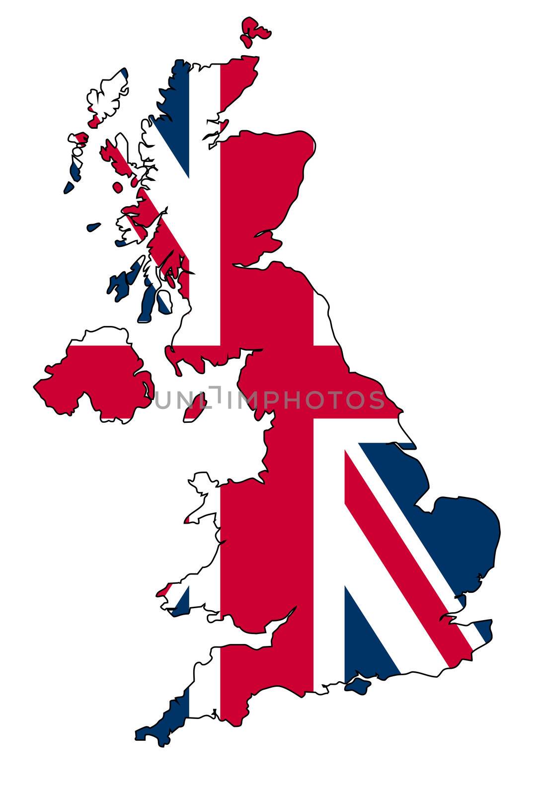 UK map with flag by claudiodivizia