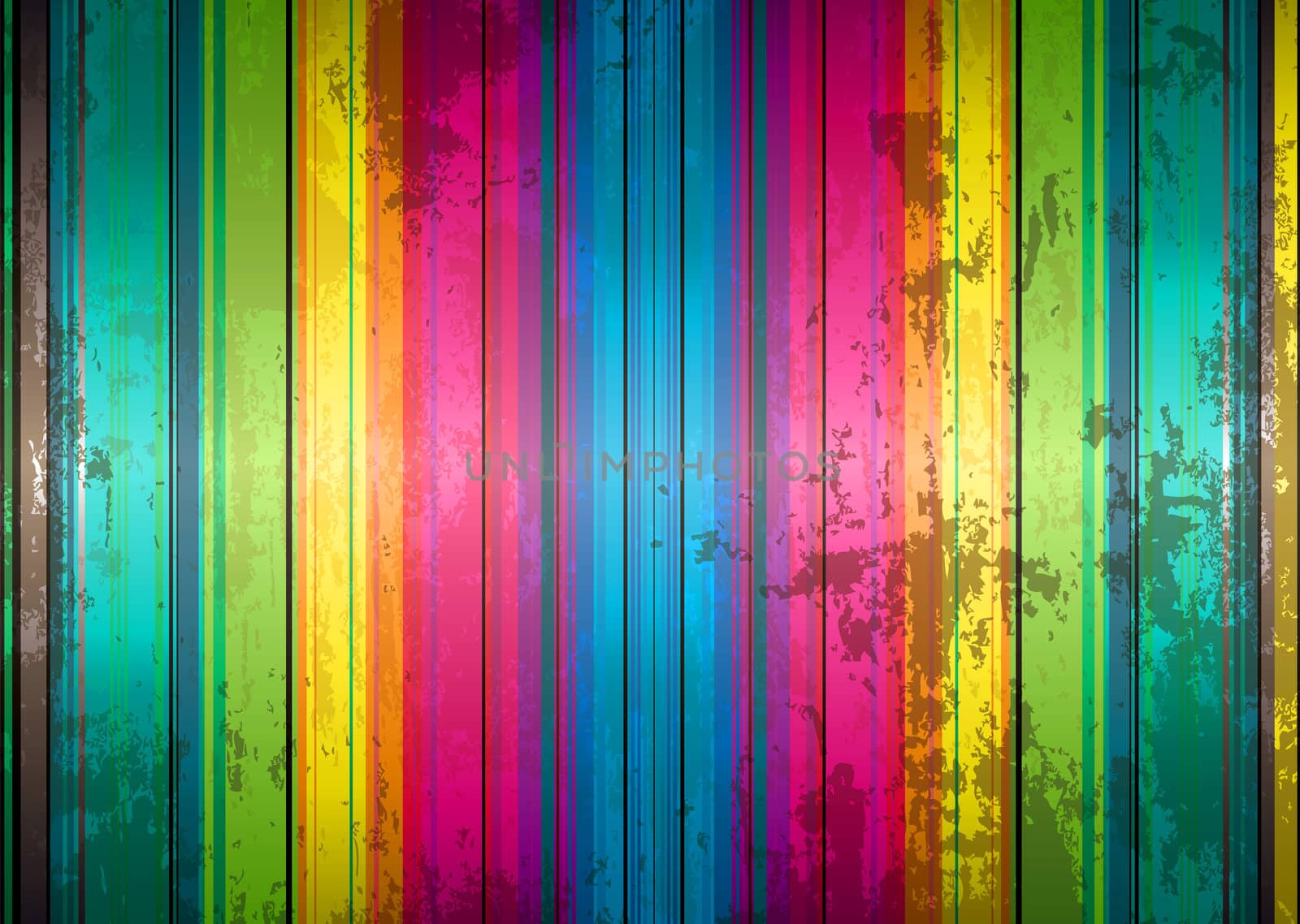 Abstract rainbow grunge background with stripes of colour