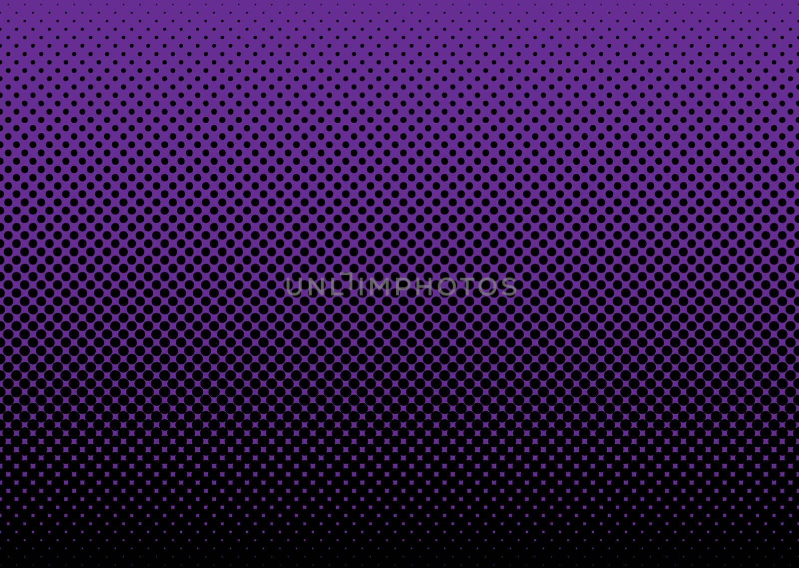 Abstract grunge halftone dot background with purple and black dots
