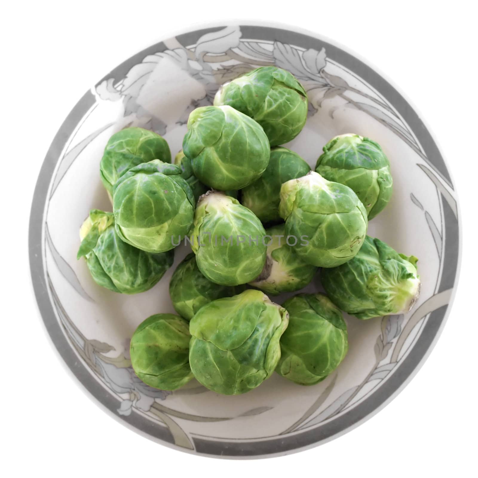 Brussel sprouts mini cabbages isolated