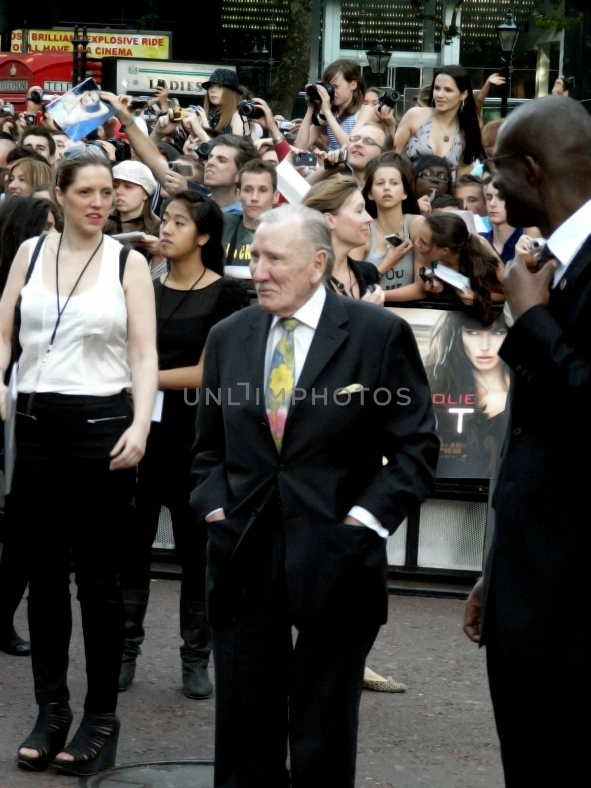 LONDON - August 16: Leslie Philips at Salt Premiere August 16th, 2010 in Leicester Square London, England.                            