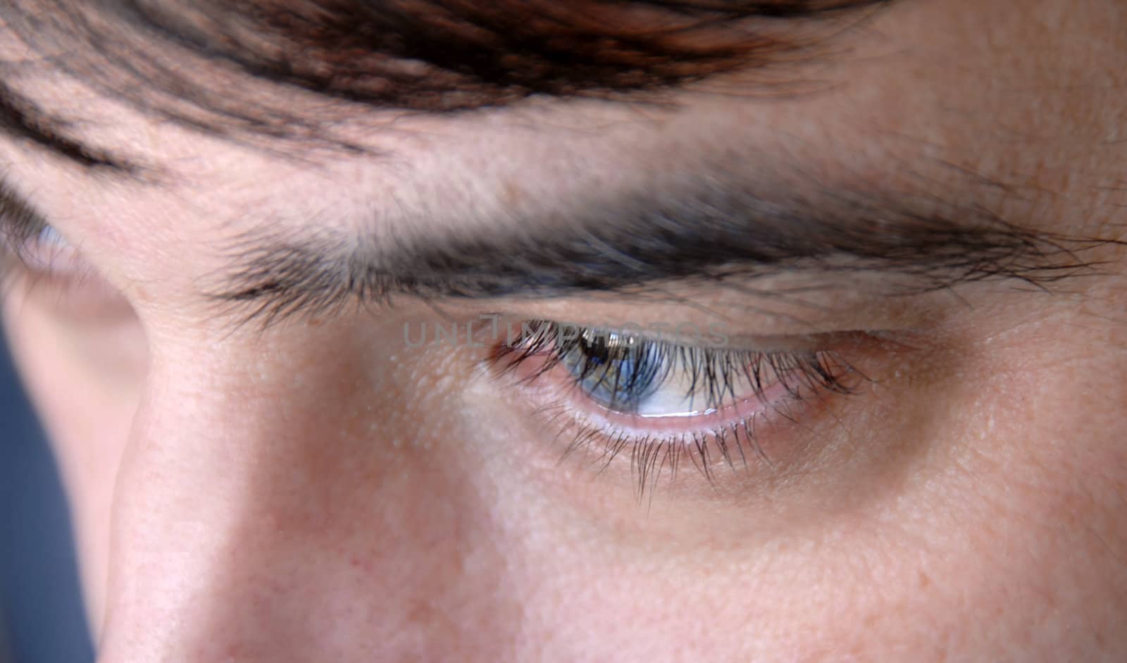 blue man eye closeup