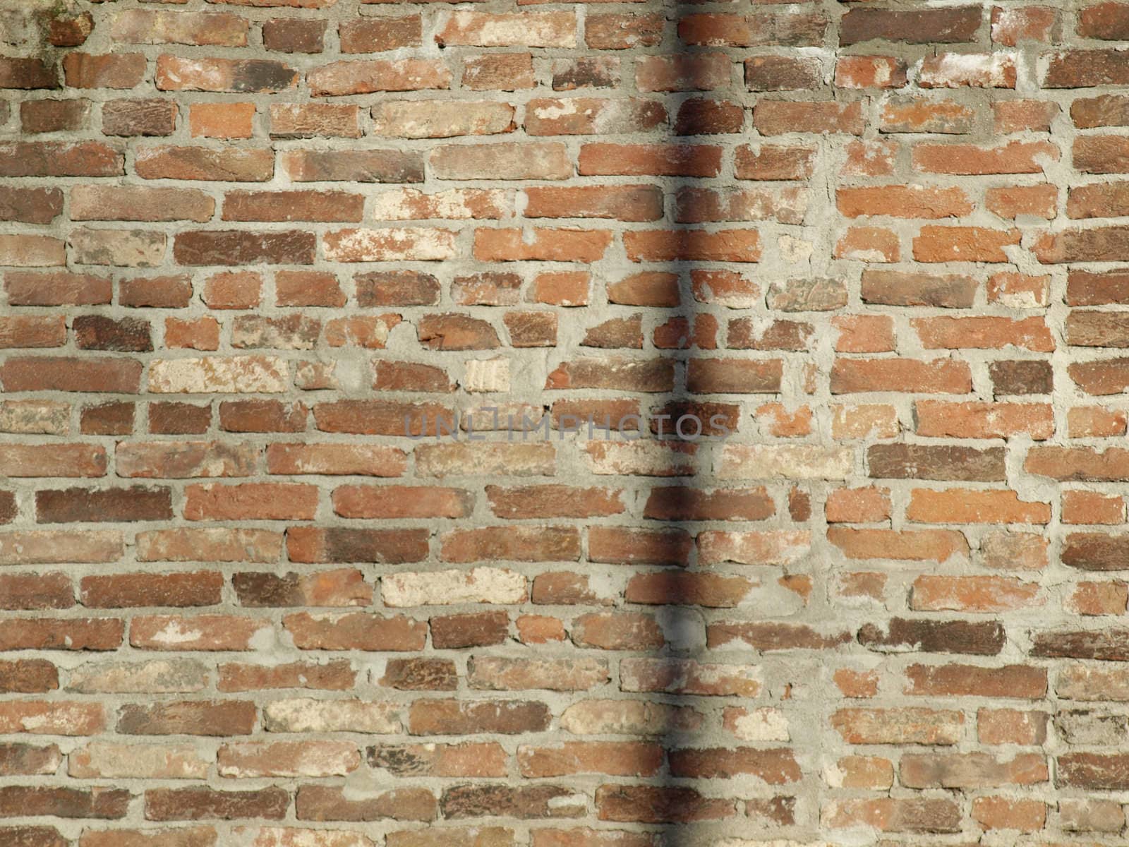 Detail of wall of red bricks background