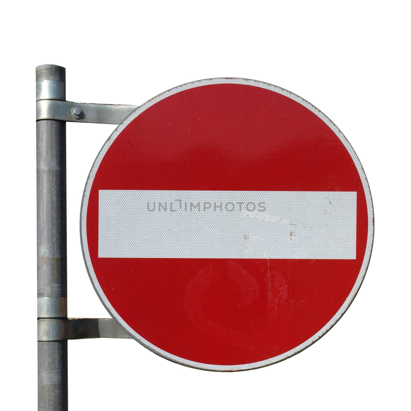 No entry traffic sign isolated on white