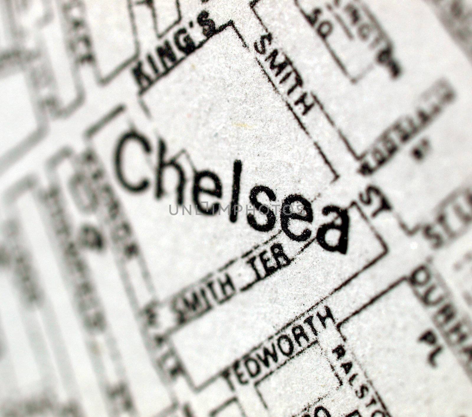 Detail of an old London map of Chelsea