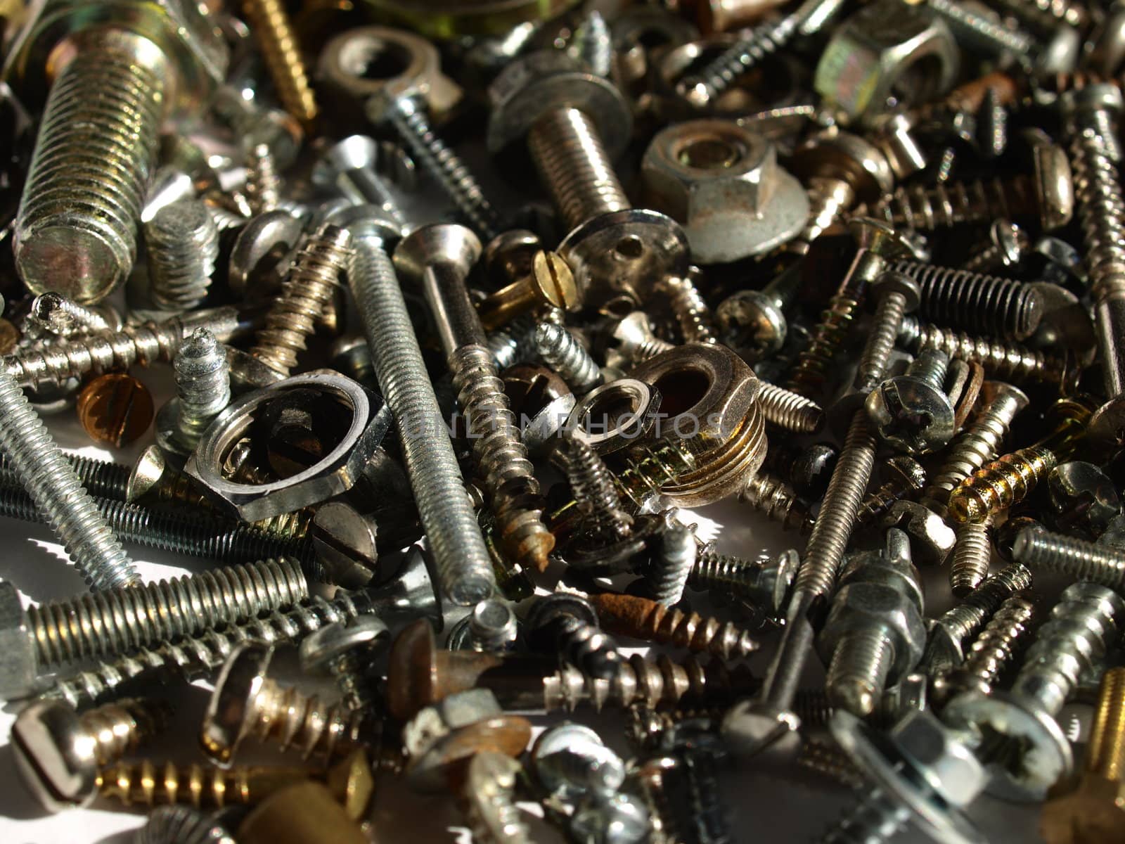 Industrial steel hardware bolts, nuts, screws