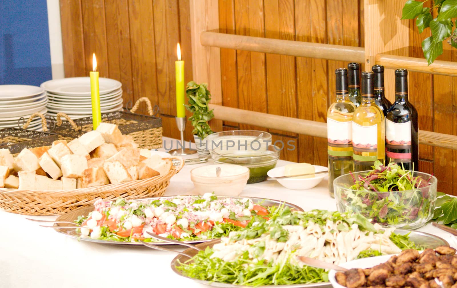 Buffet of healthy delicious food on a table