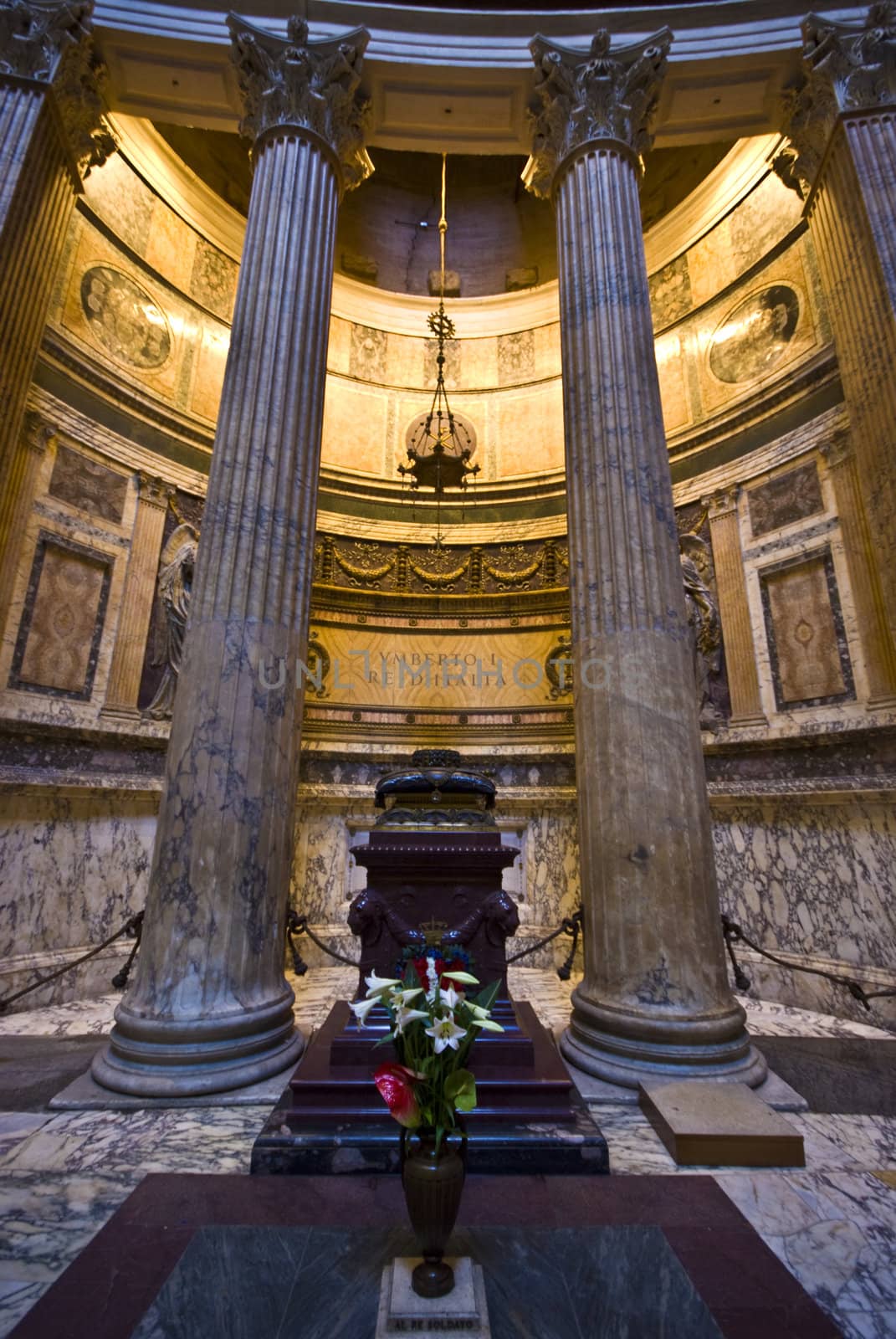 tombstone for king Umberto I in the Pantheon in Rome