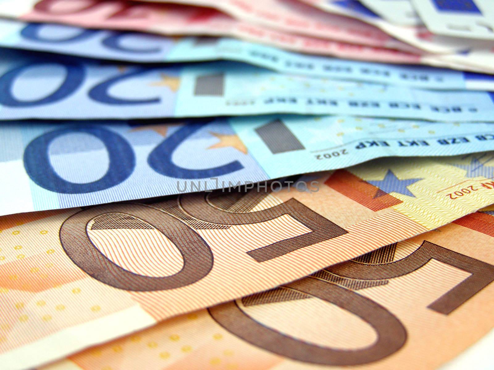 Euro banknotes money