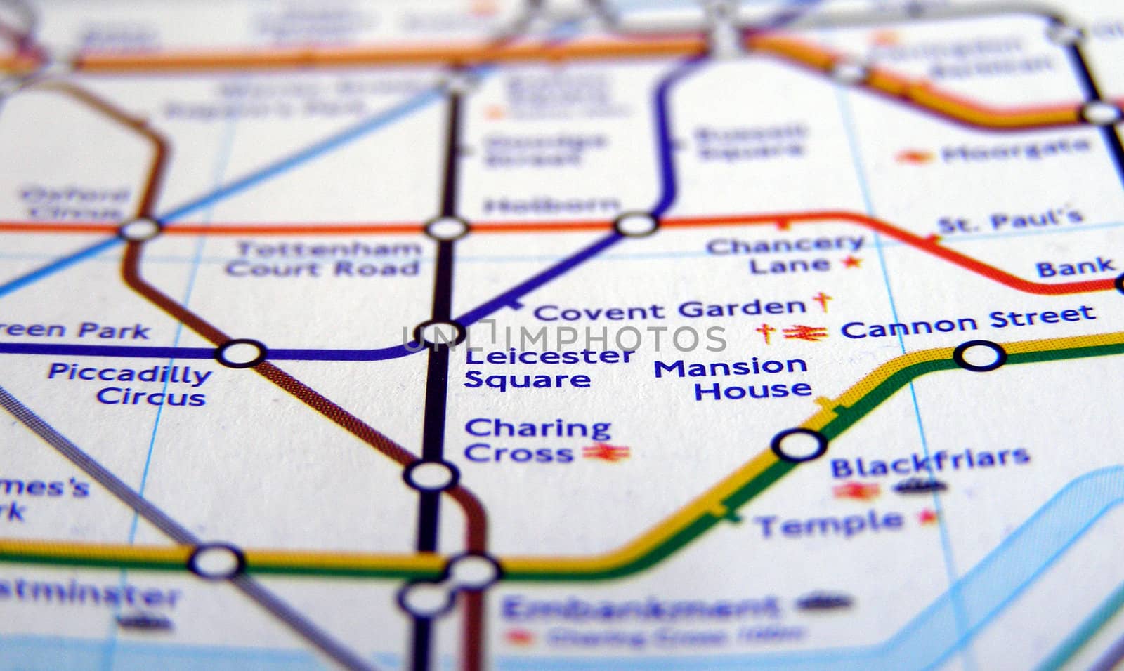 Tube map of the London Underground subway metro network