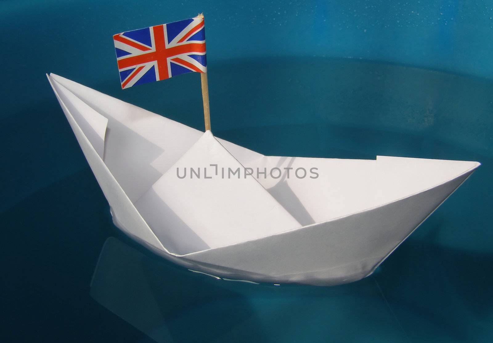 Paper ship with UK Flag by claudiodivizia