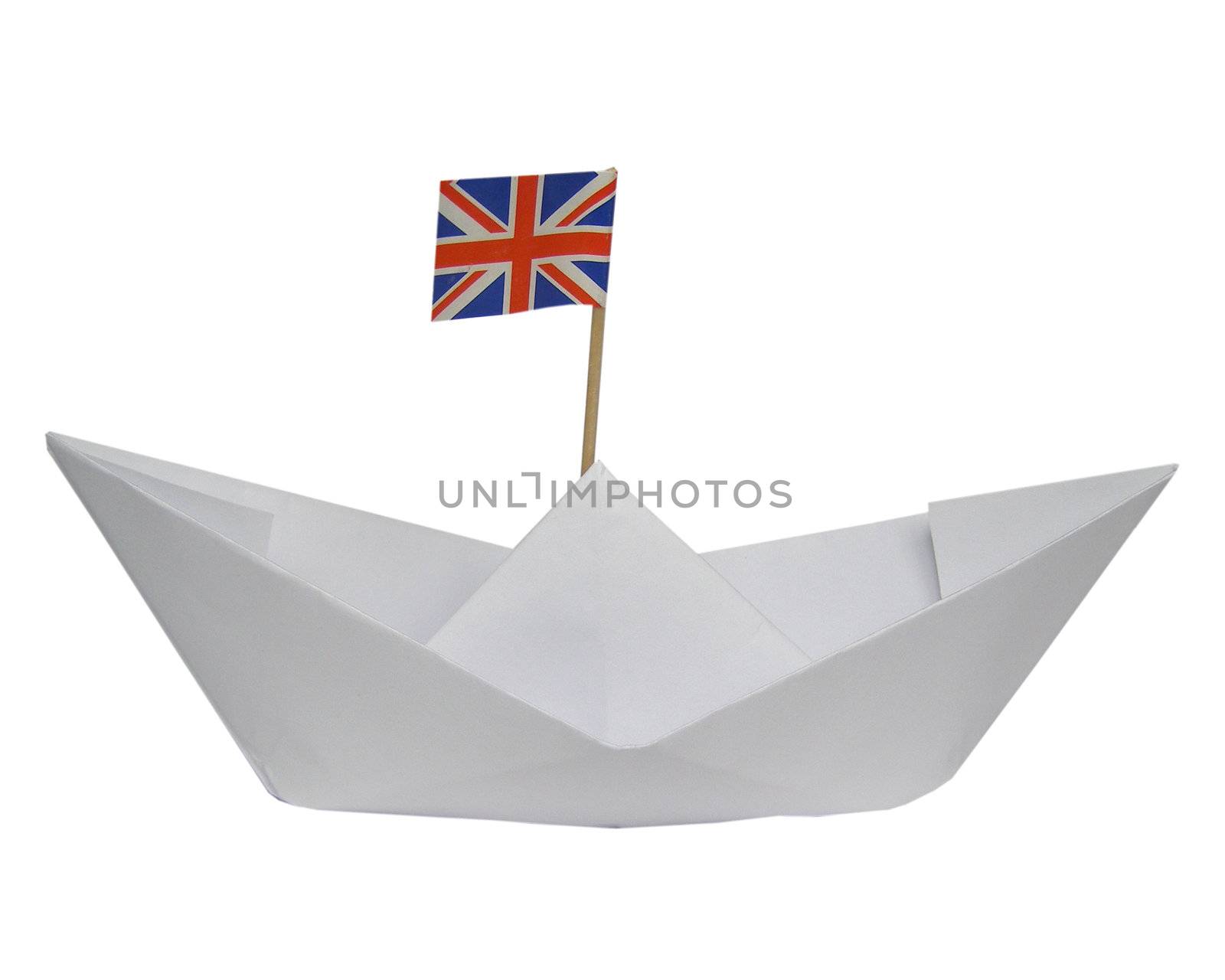 Paper ship with UK Flag by claudiodivizia