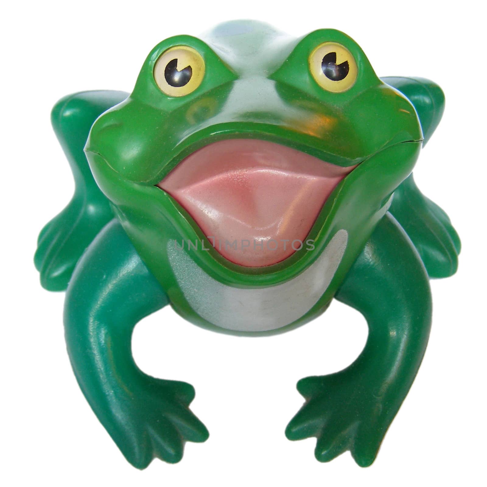 Green plastic toy frog