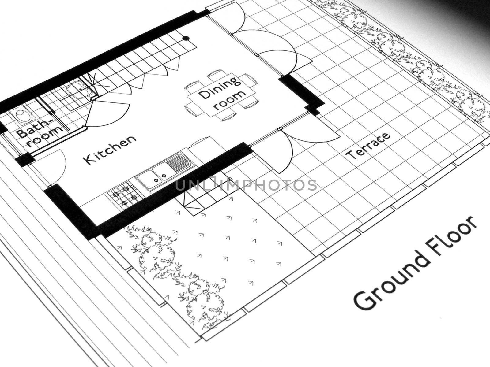 Technical architectural CAD drawing