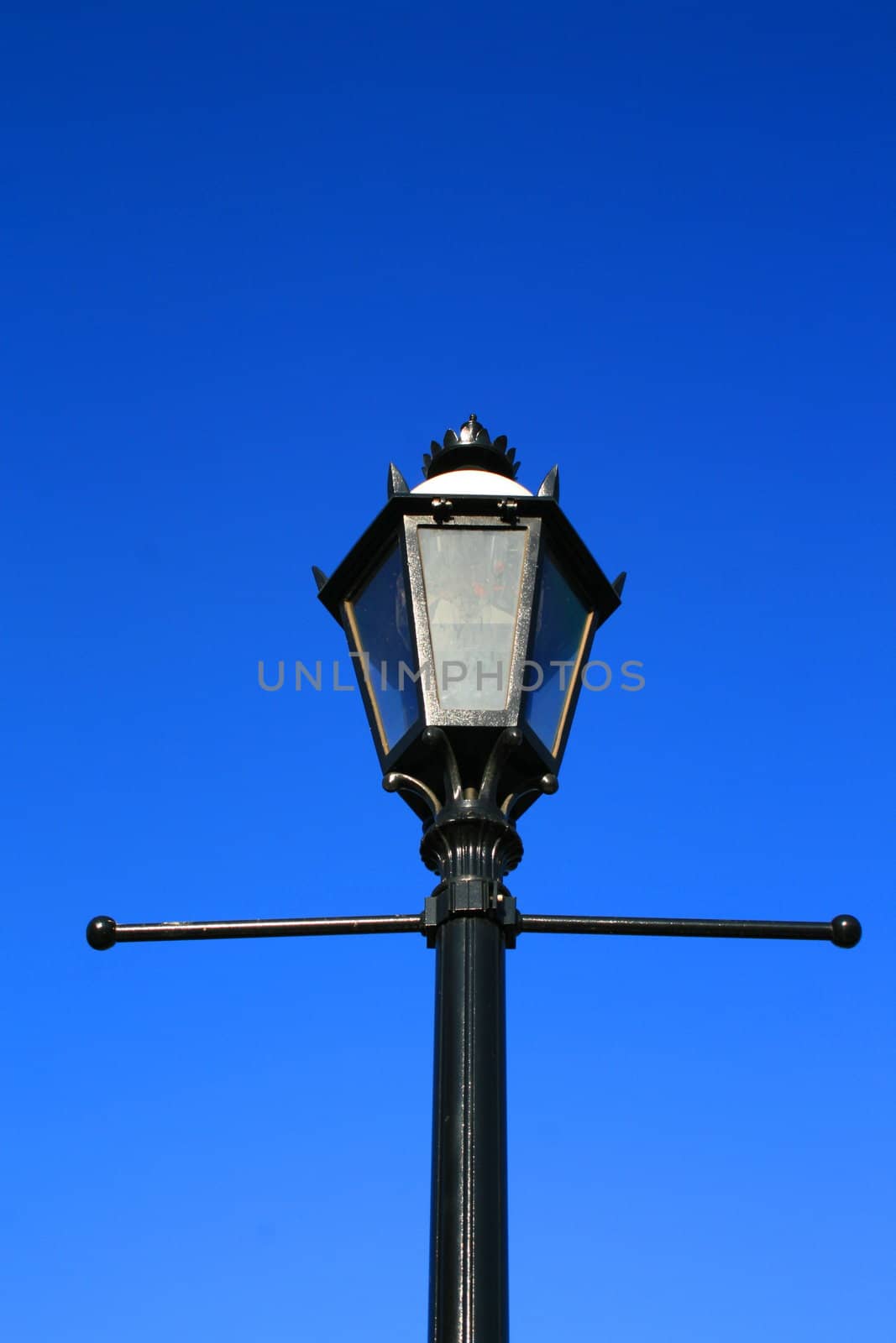 Close up of a light pole.
