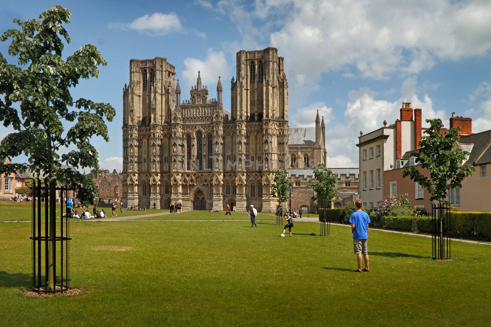 The 12th century cathedral at Wells in Somerset, England.