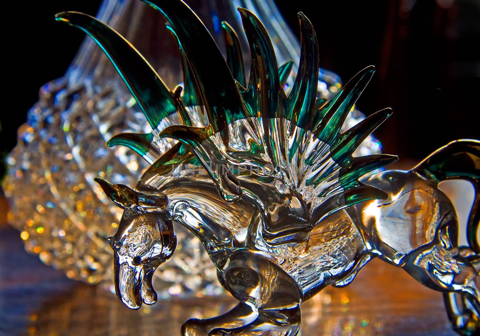 Ornamental glassware in the form of Pegasus, from Greek mythology.