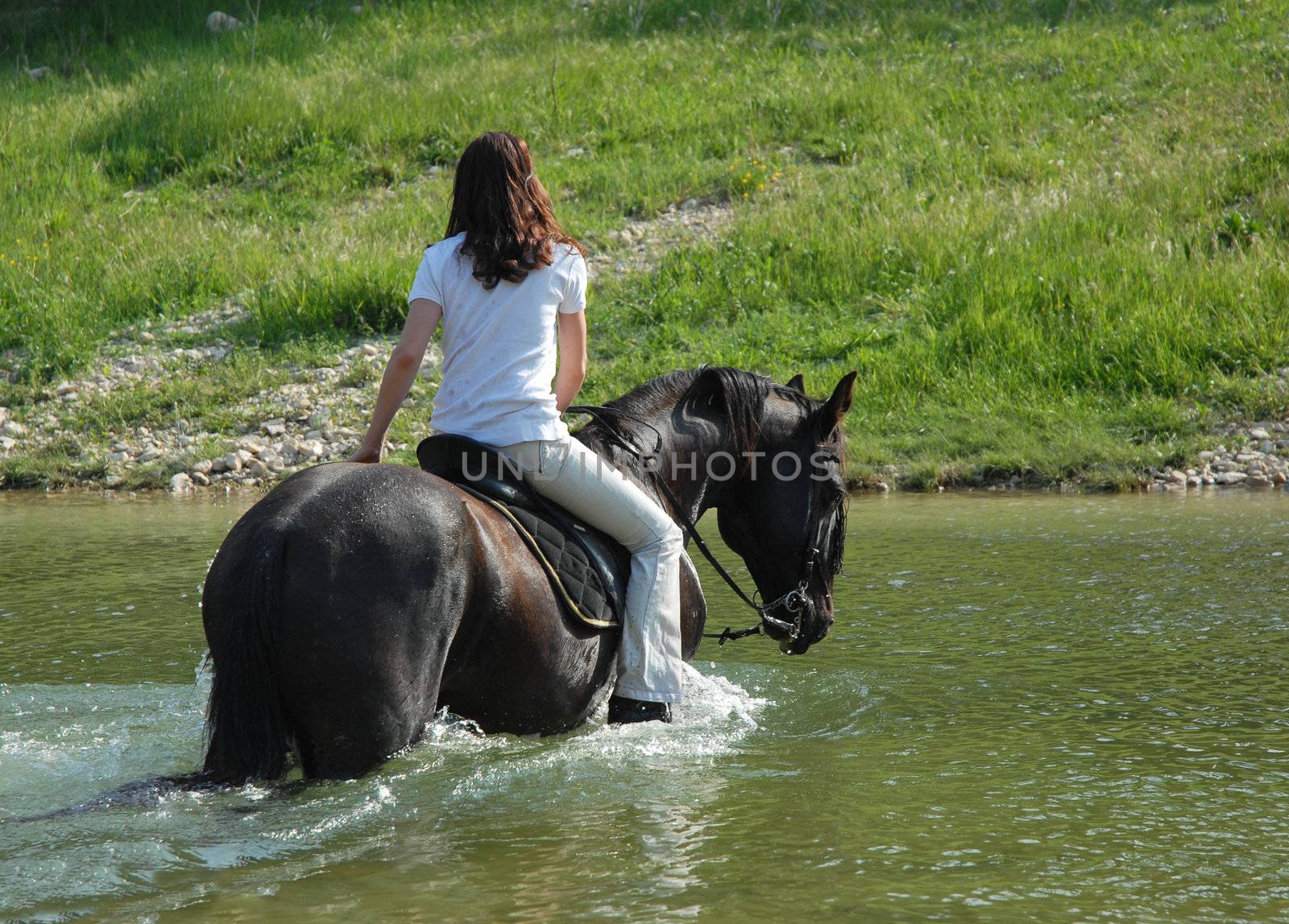 riding woman in river by cynoclub