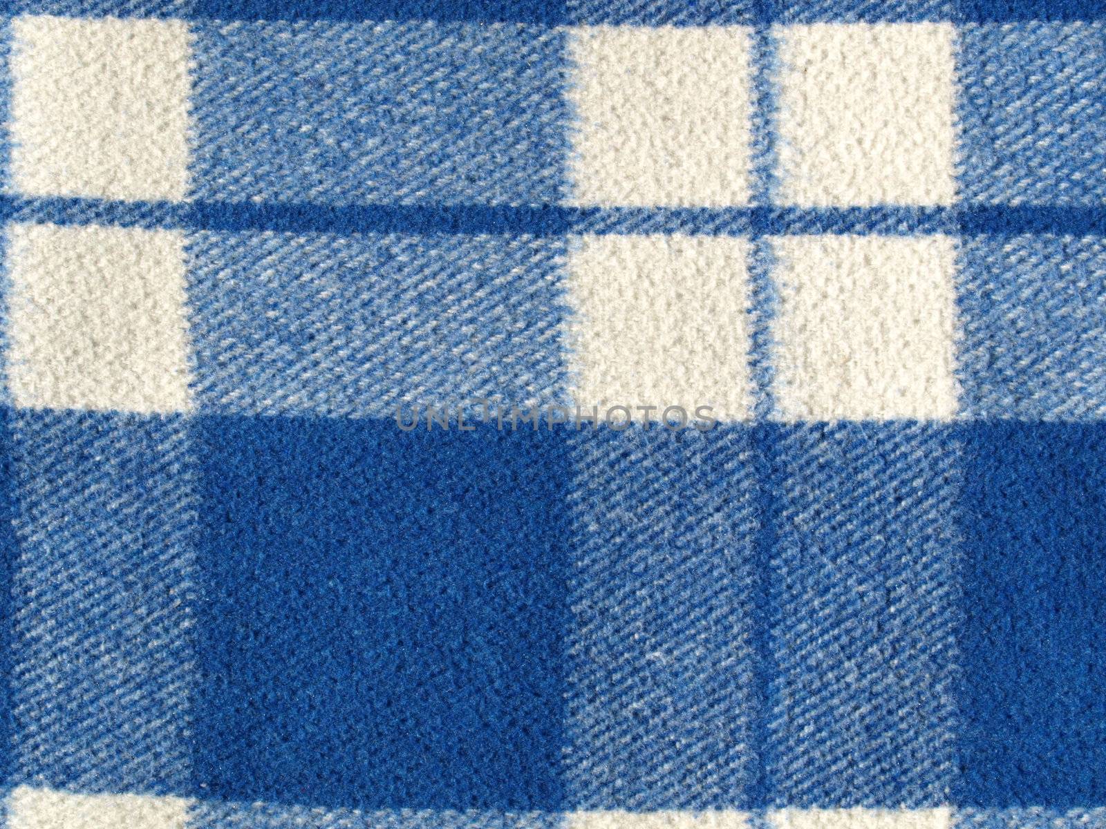 Blue tartan wool fabric