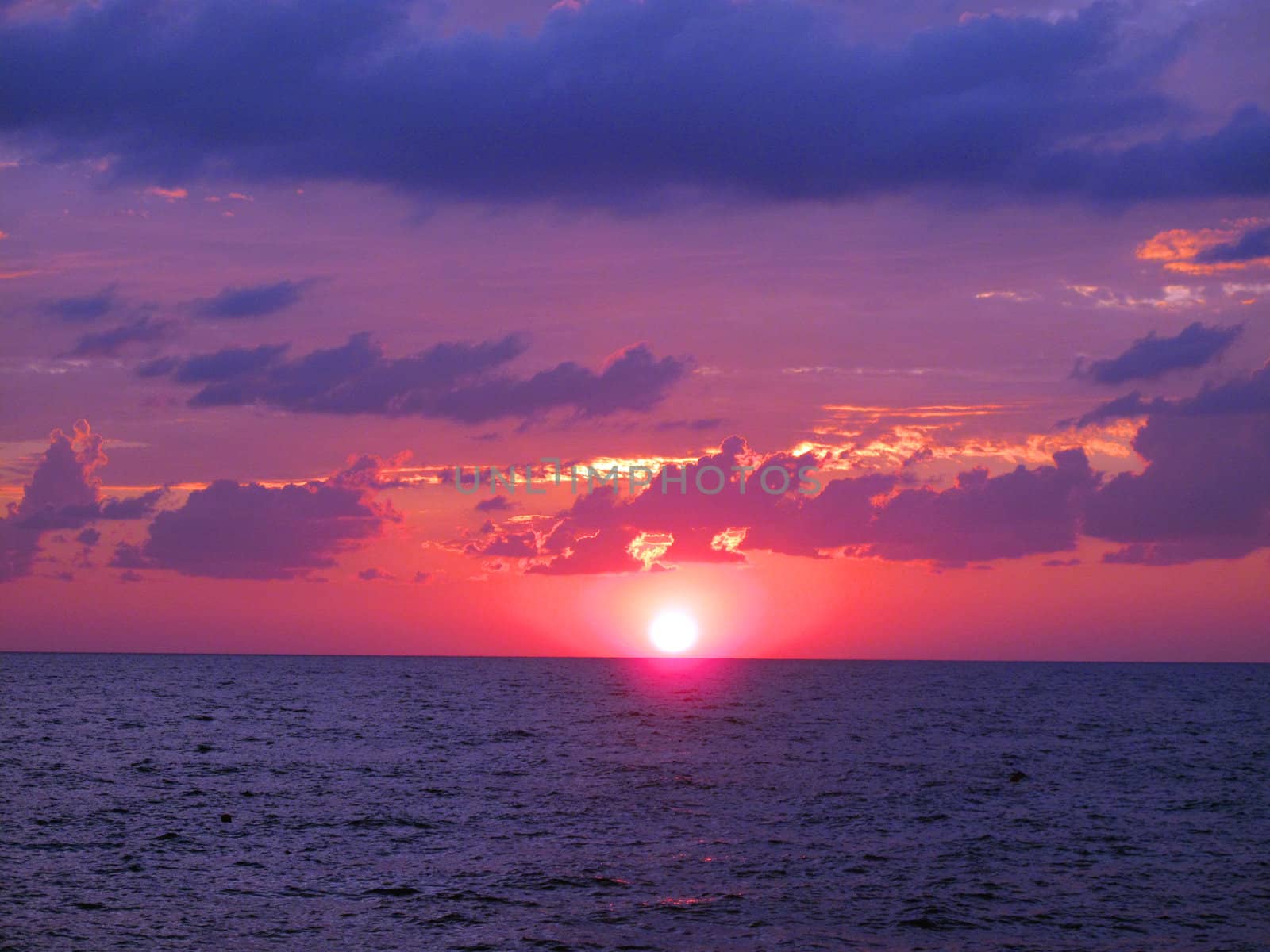 Sunset on Black sea, Russia. Taken on August 2010                         