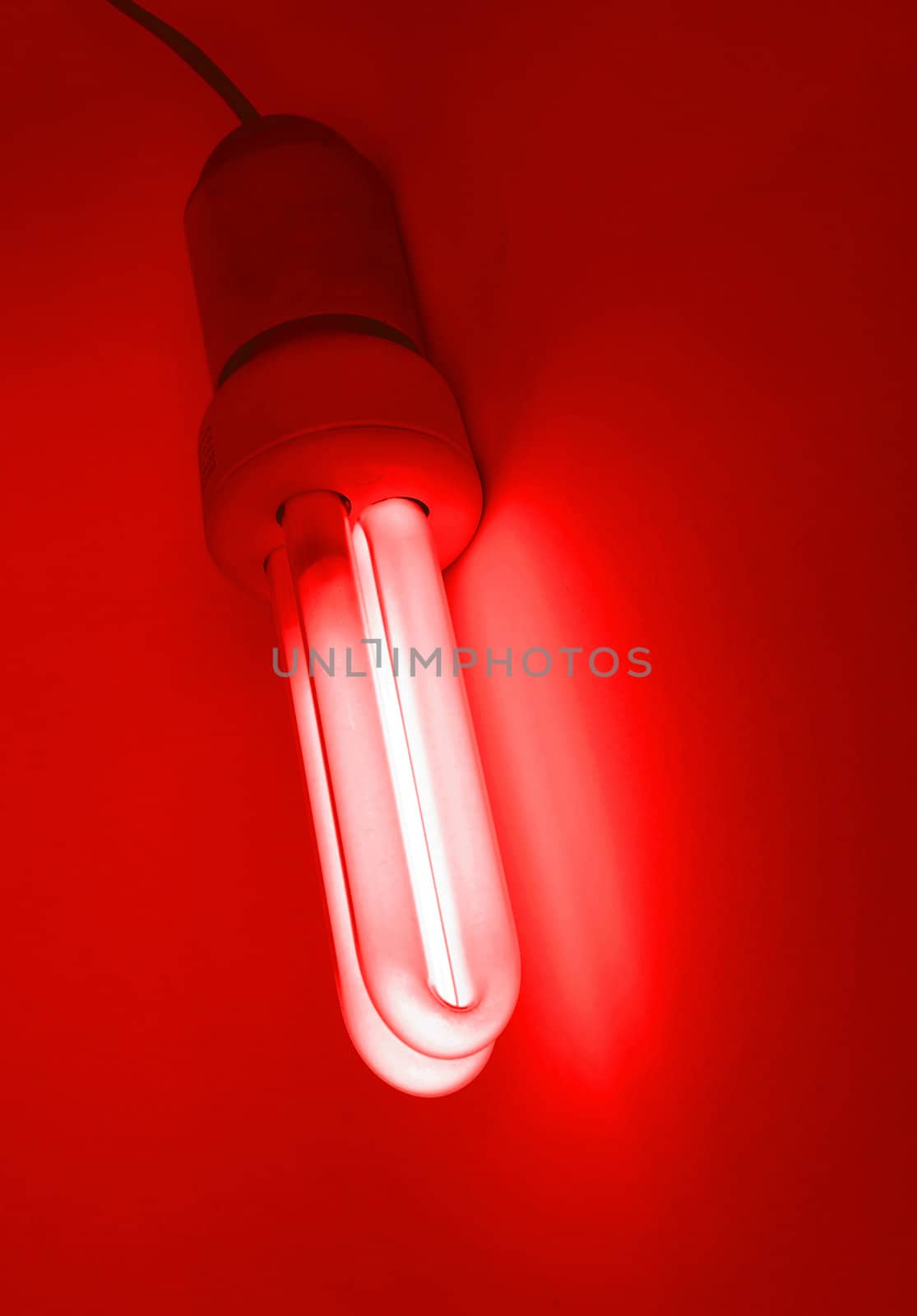 Compact fluorescent light bulb ecological low carbon - Red light