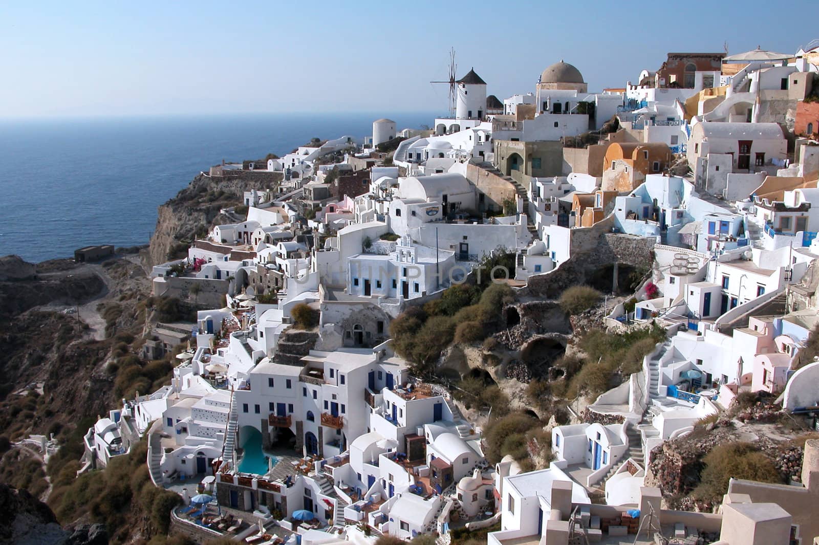 White houses and steps at Oia Santorini          