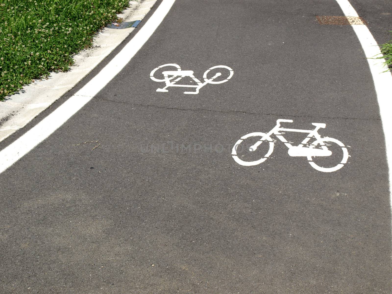 Bicycle lane sign for bike