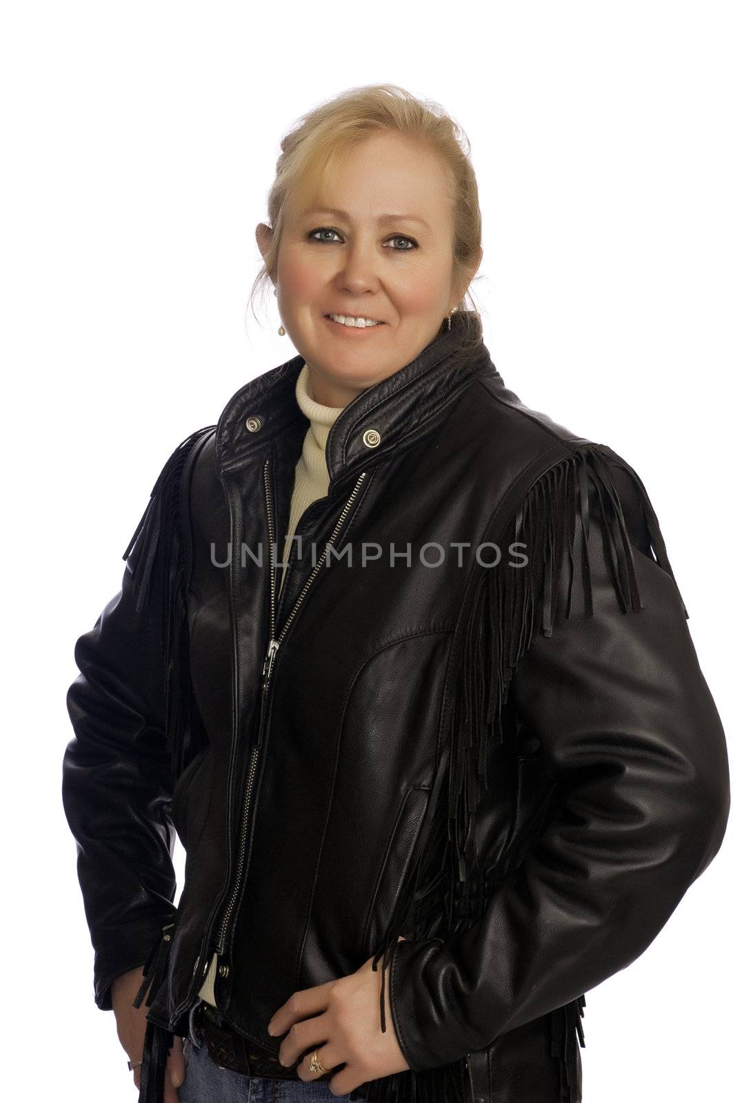 Pretty Woman in Leather Jacket by rcarner