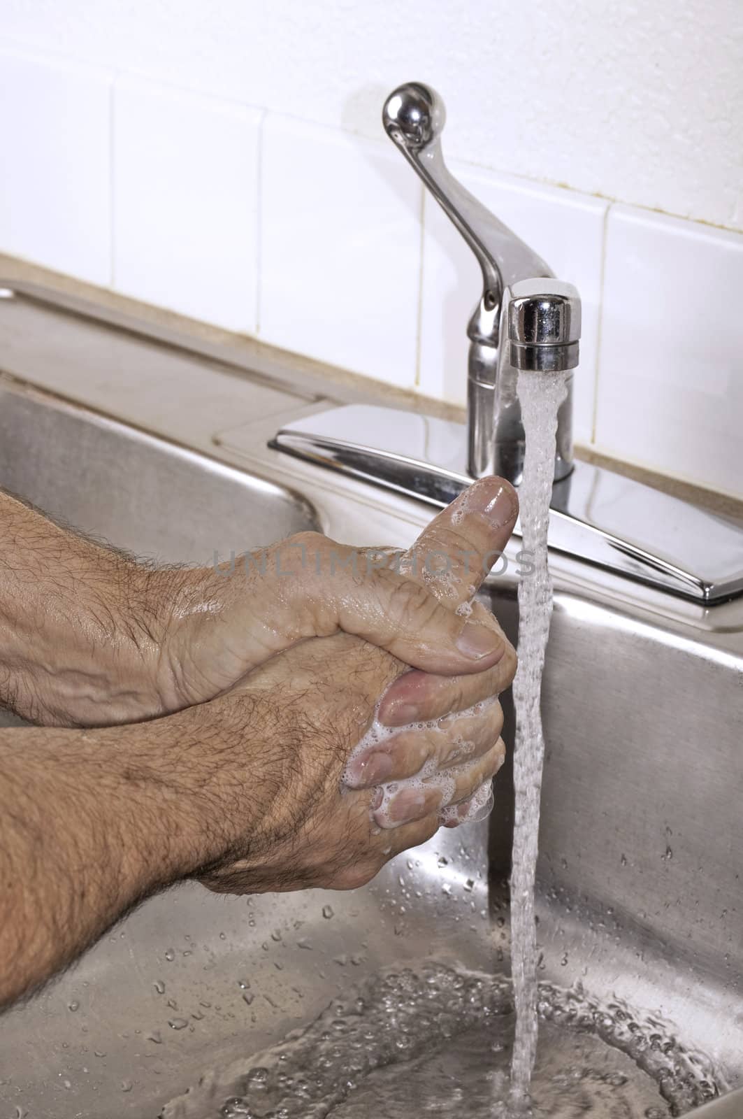 Washing hands to avoid germs from colds and flu