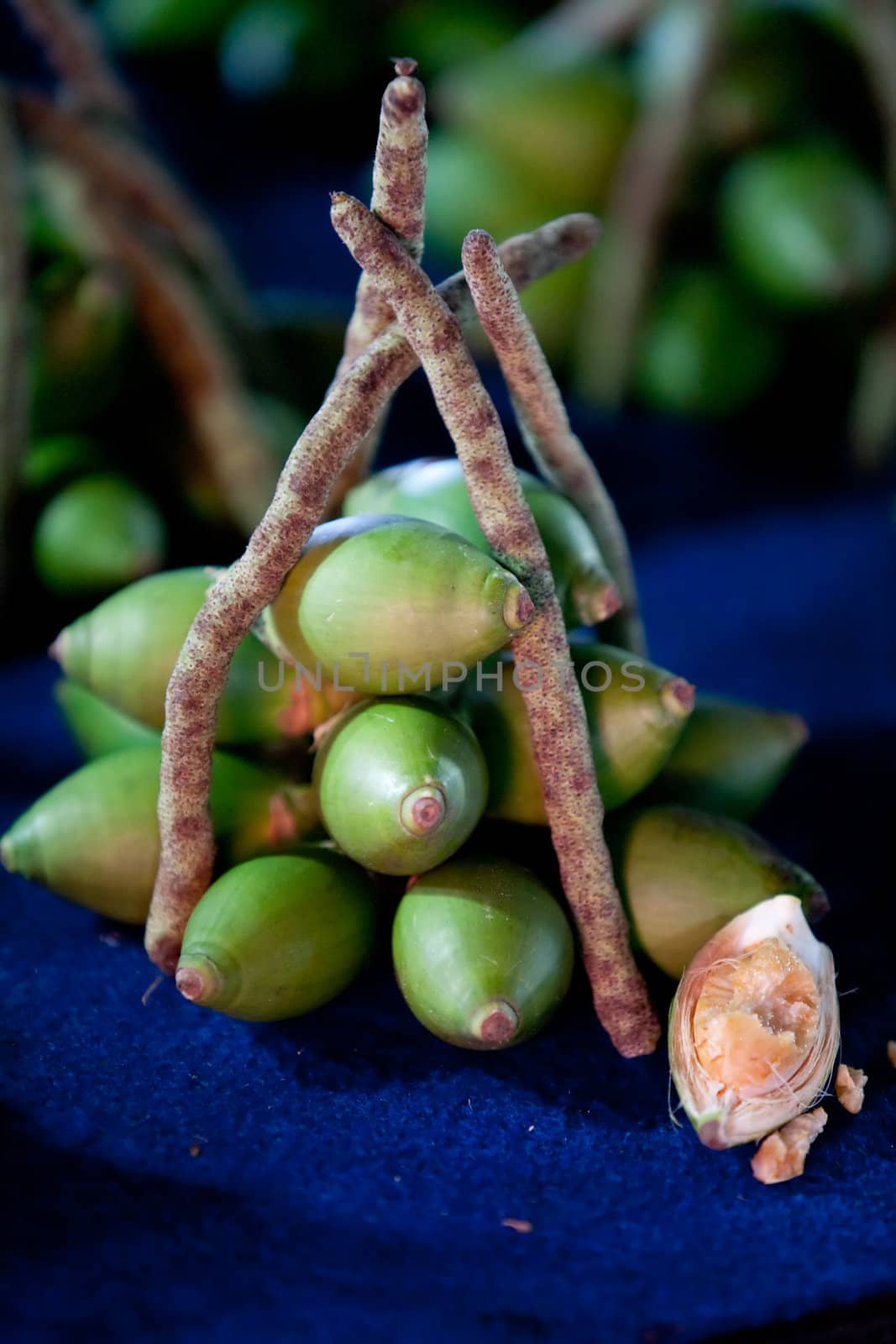 Areca nut (betel nut) for sale in a market