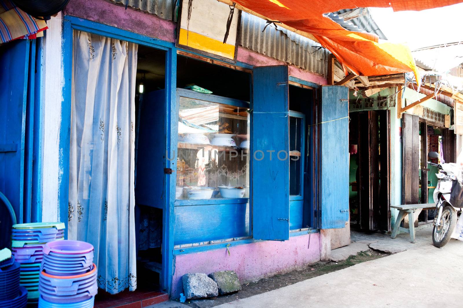 A typical restaurant in an Indonesian market