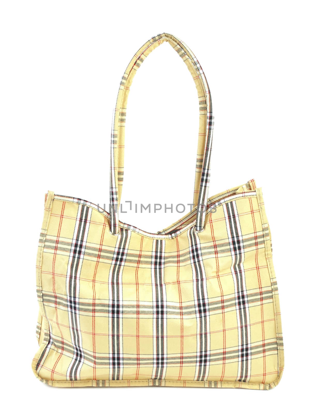 Yellow shopping bag. Isolated on white background.