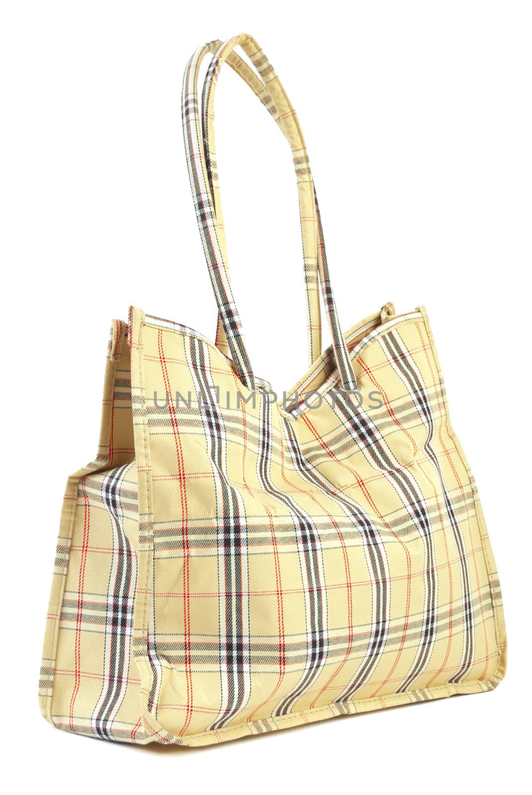 Yellow shopping bag. Isolated on white background.
