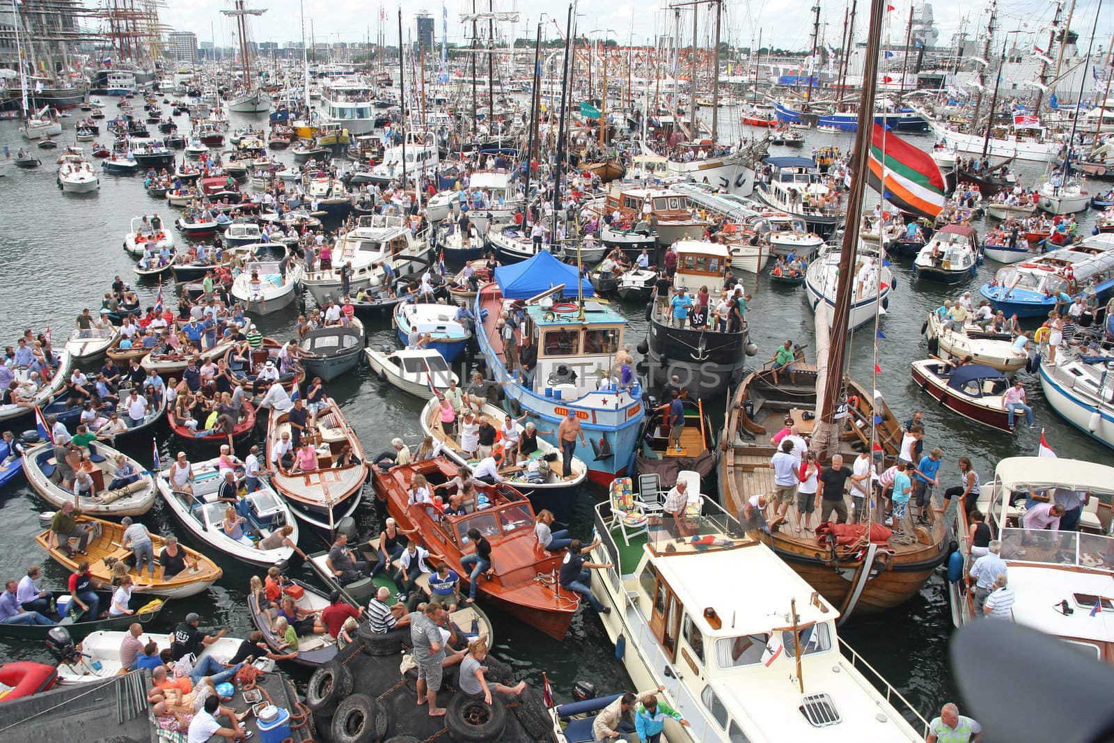 AMSTERDAM, AUGUST 19, 2010: Parade of boats at Sail 2010 in Amsterdam, Holland on august 19, 2010