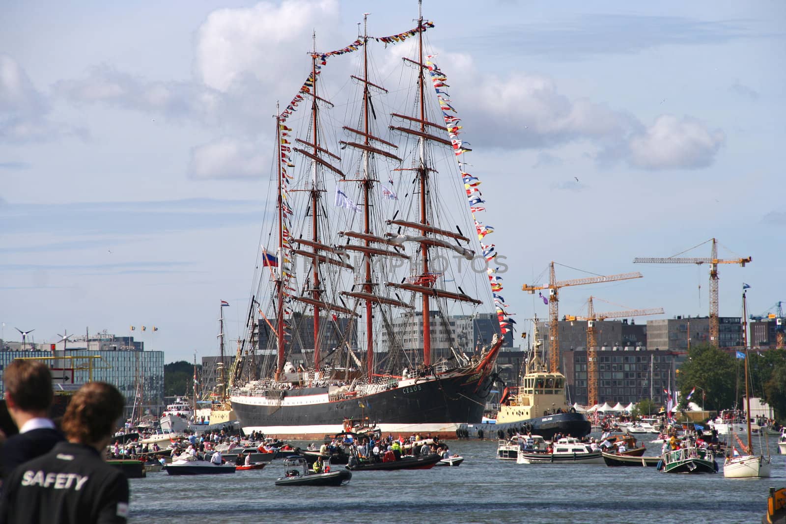 AMSTERDAM, AUGUST 19, 2010: Russian tall ship Sedov at Sail 2010 in Amsterdam, Holland on august 19, 2010