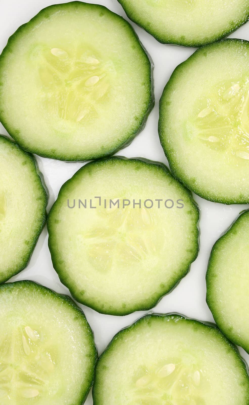 many cucumber slices from above