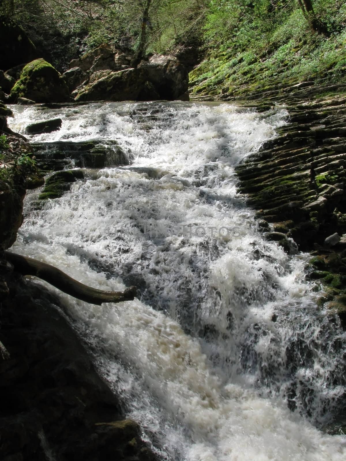 Falls; the river; a stream; water; a moisture; beauty; Caucasus