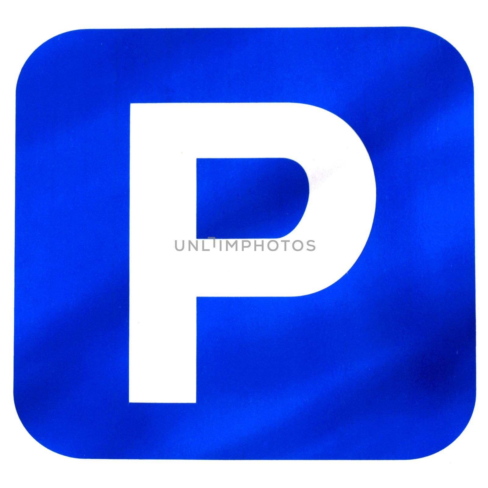 Car parking sign isolated over white background